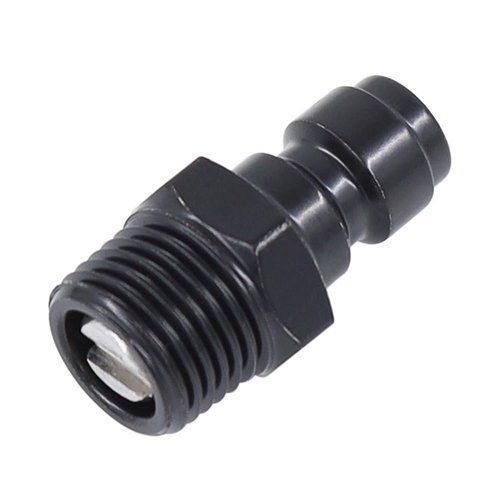 HMKUGO 8mm Quick-Disconnect Plug Adapter, 1/8" NPT Male Thread, Foster PCP Airsoft Adapter Fittings, Black Zinc Plated Copper