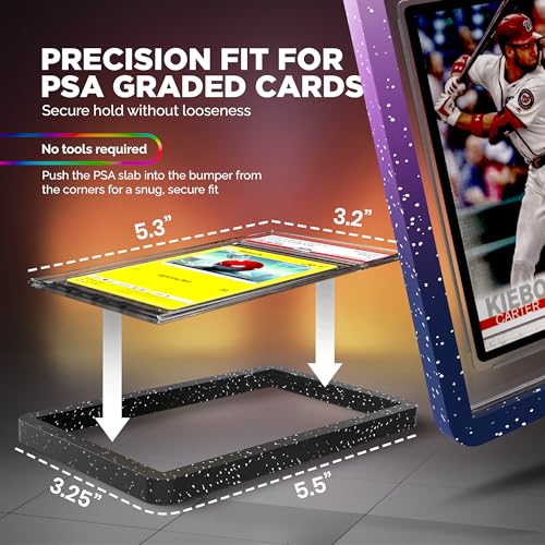 Sparkling Galaxy PSA Slab Protectors 10 Pack - Hard TPU Card Guards for Graded Cards