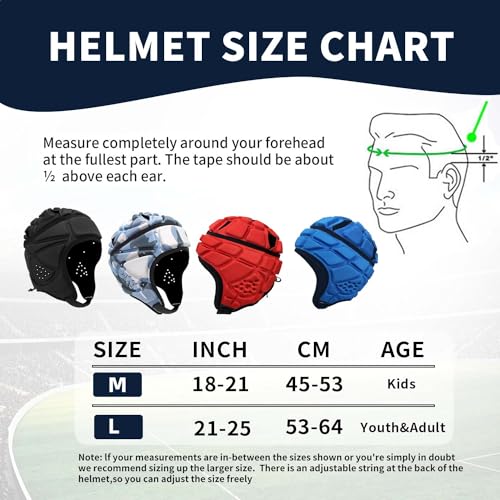 Kids Soft Flag Football Helmet Large Black Adjustable Padded Headgear