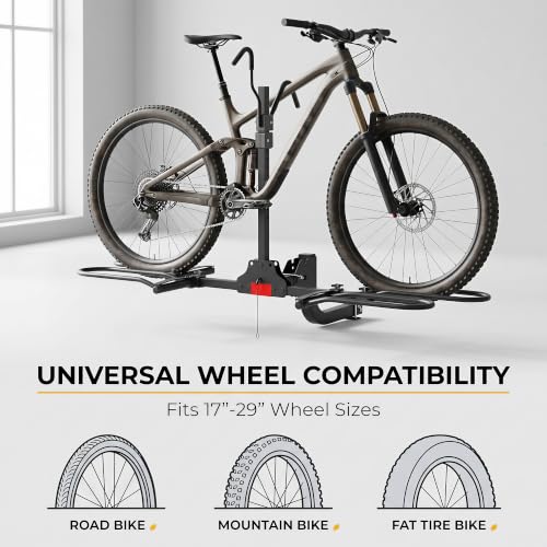 AWIZXN Heavy Duty Bike Rack for Car - 180LBS Capacity, Black, Hitch Mount, Fold & Tilt
