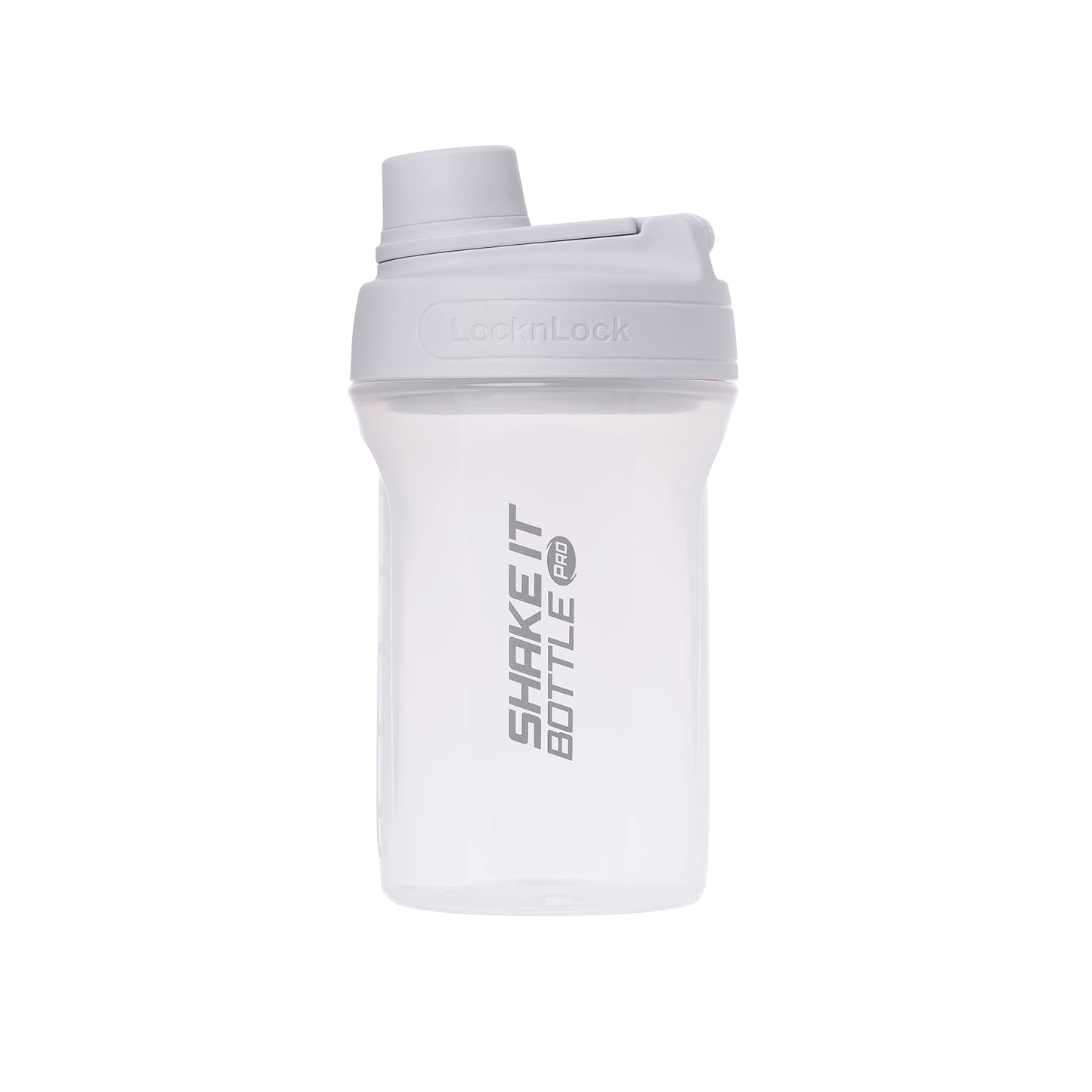 LocknLock HAP943LGRY Shake It Bottle Pro, Protein Shaker Cup for Shakes, Mixes, Pre Workout, Gym, Fitness, Sports, Travel, BPA-Free Plastic, Leakproof, Portable, with Lid and Handle, 22 oz, Off White