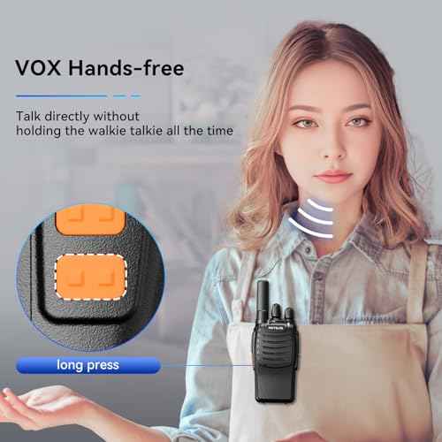 Retevis H-777 Walkie Talkies for Adults Long Range Hand Free Handheld Rechargeable Two Way Radio Business 2 Way Radios with Charger (6 Pack)