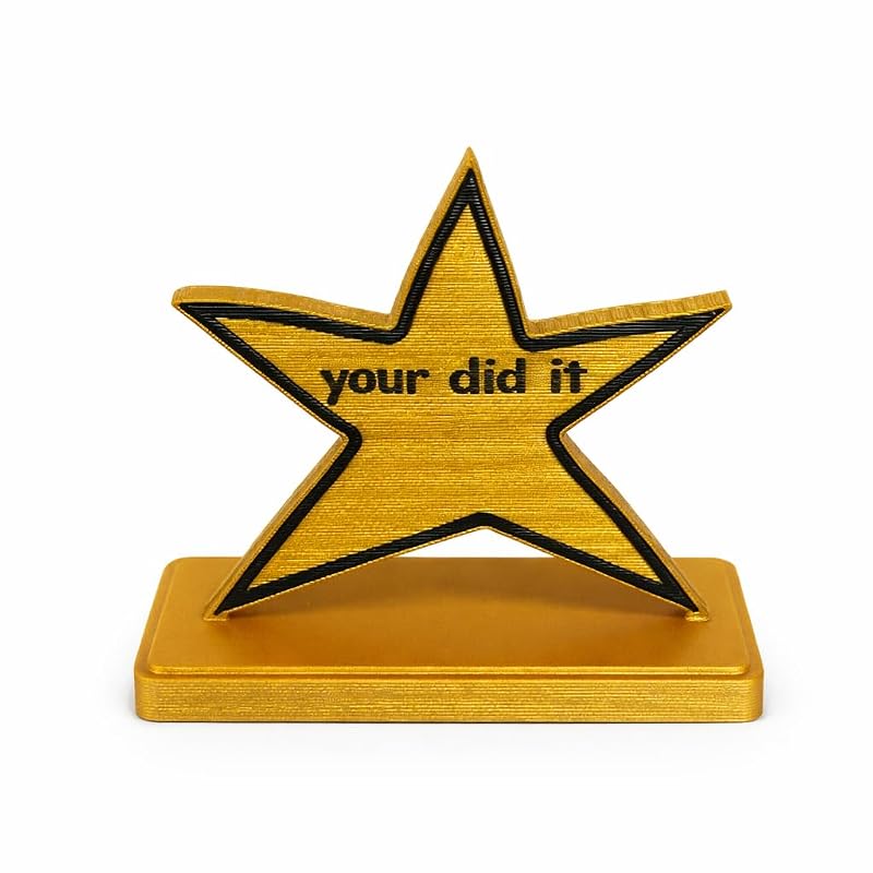 Combo Pack 6A: 4 Inch Funny Novelty Trophy – You Did It Meme Award, Gold Plastic
