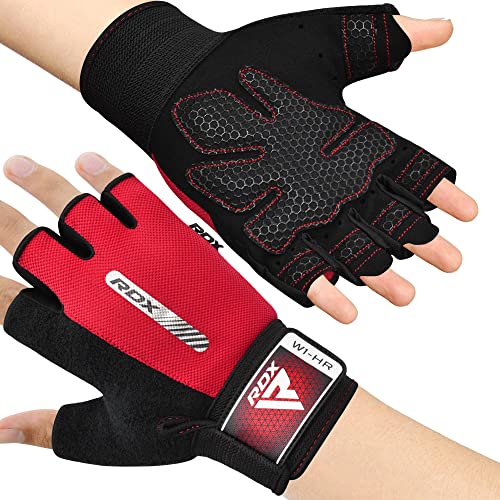 Red Small Weight Lifting Gloves Gym Fitness Workout Anti Slip Palm Support
