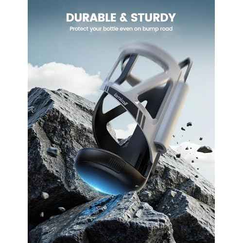 Lamicall Bike Water Bottle Holder - [Tracker Storage] [Adjustable Spring Design] Bike Cup Holder, Bicycle Drink Cage, Cycling Bike Water Bottle Cage with Screws Tool, for 2.28-3.39" Diameter Bottles