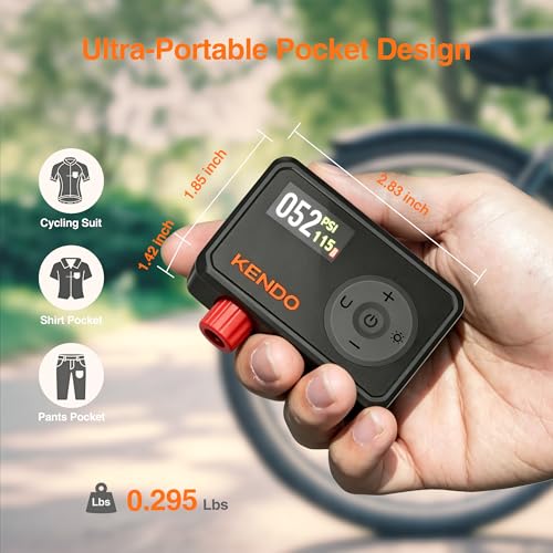 Mini Electric Bike Pump 120 PSI Portable Tire Inflator with Digital Gauge