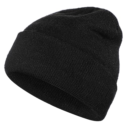 Achiou Beanie Hat for Women Men, Warm Cuffed Knit Hat for Skiing Running Outdoor Sports