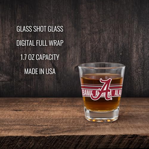 Alabama Crimson Tide Shot Glass 1.7oz - NCAA Team Barware for Game Day & Home Bars