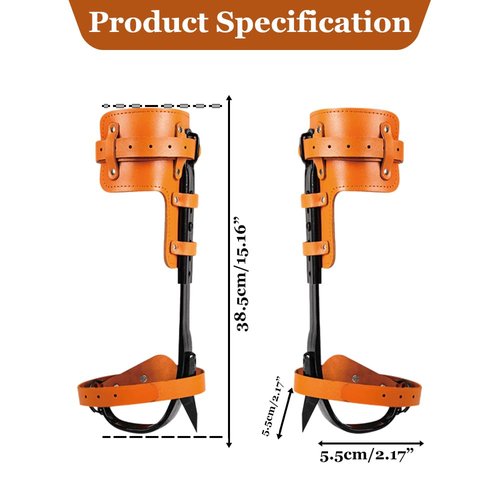 iMeshbean Tree Climbing Spikes,Tree Climbing Gear,Adjustable Pole Climbing Spurs Steel with Foot Belts,Rope,Gloves,and Non-Slip Pedal,Tree Climbing Kit for Climbing Trees, Picking Fruit