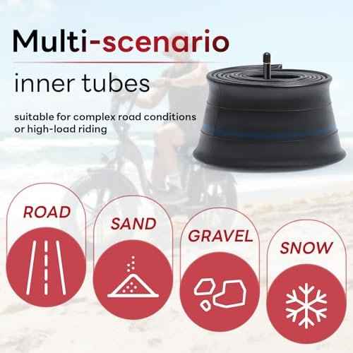 20x3.5 20x4.0 Heavy Duty Fat E-Bike Tube, 20" Replacement Fat Bicycle Inner Tube(Single), Reliable 20 x 3.5-4.0 Bike Inner Tube AV32mm Schrader Valve for City/Road/Mountain/Electric Cycling Scenarios