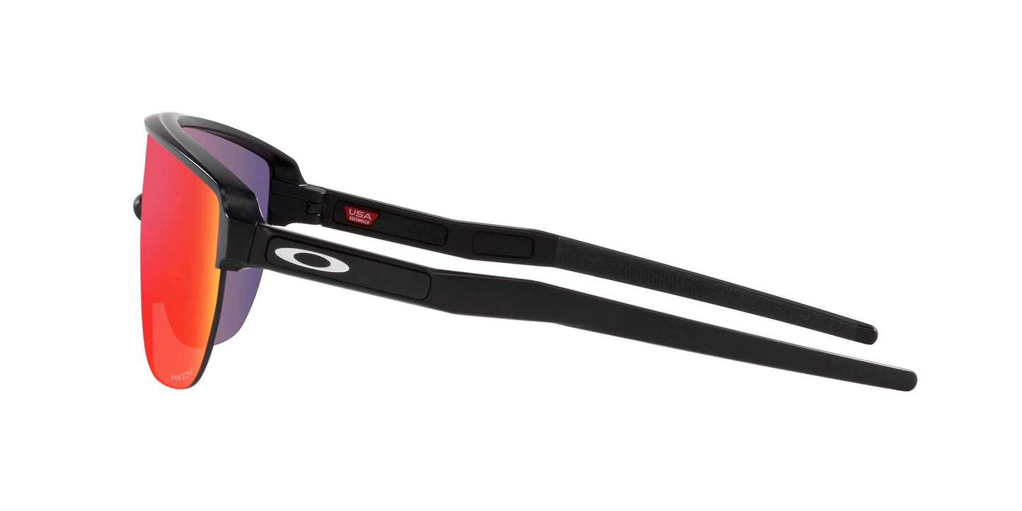 Oakley Mens OO9248A Corridor Low Bridge Fit Rectangular Sunglasses, Matte Black/Prizm Road, 42 mm