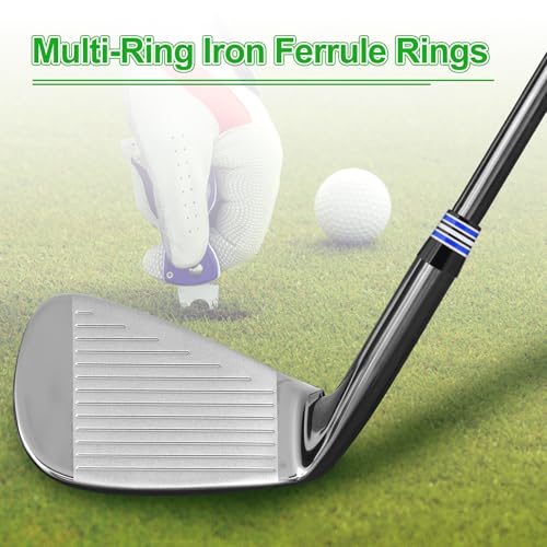 Blue Tapered Golf Club Ferrules Multi-Ring Resin Fits Iron Shafts