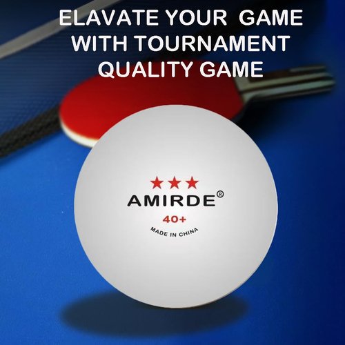 AMIRDE 3-Star Ping Pong Balls High-Performance Table Tennis Balls 40+Ping Pong Ball for Competition and Recreational Play, Abs Ping Pong Ball for Games and DIY（Pack of 120）