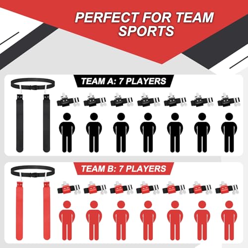 Adjustable Flag Football Set with 2/14 Player Belts and Flags - Youth & Adult Sports Equipment - Variation 14