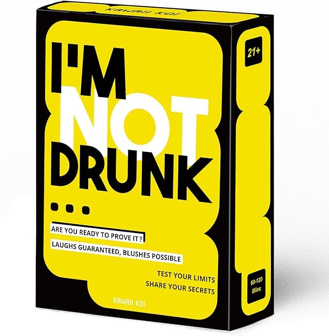 I'm NOT Drunk Party Card Game, 55 Cards, Adult Drinking Game for 21+, Game Night Entertainment