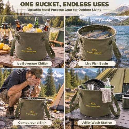 Green 20L Collapsible Water Container for Camping & Outdoor Use