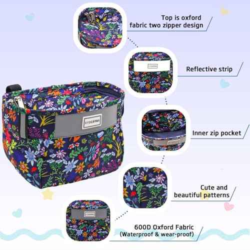 Kids Bike Basket,Bicycle Basket Front, Cute Front Frame Handlebar Bag with Reflective Straps Two Zipper Lip Fit Toddlers Bike Scooter,Waterproof Oxford Cloth Bike Basket for Boys, Girls