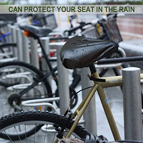 Waterproof Bicycle Seat Cover 3-Pack - Elastic Rain Protector for Bike Saddles in Black