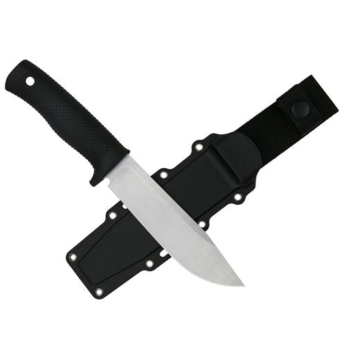WEILUXU Tactical Fixed Blade Knife, 5.87 inch Blade, 4.65 inch Kray-Ex Handle, Stonewashed 420 Stainless Steel, with Secure-Ex Sheath (B-Silver)