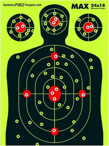 18x24 Extra Large Splatter Targets - Two Color Fluorescent Yellow & White - Variation 10