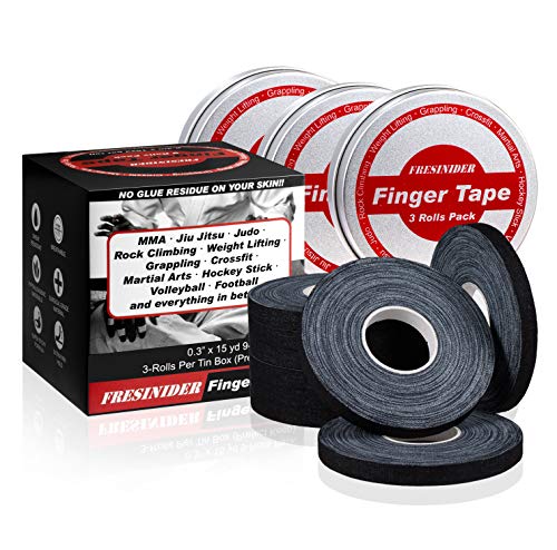 Finger Tape - Strong Athletic Support for Rock Climbing & Martial Arts - Black - 9 Pack