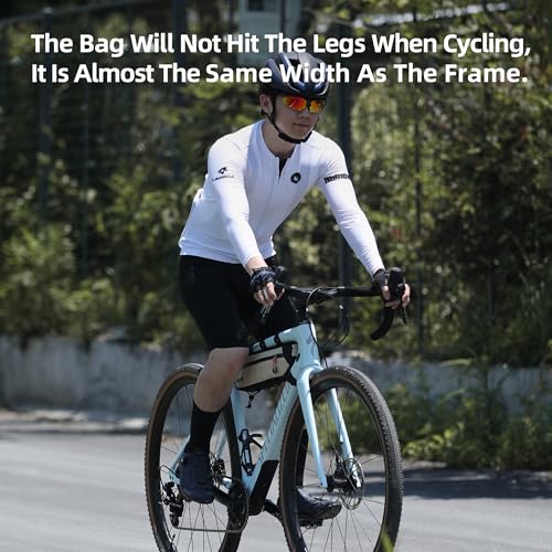 Rhinowalk Top Tube Bag Bicycle Frame Bag 2.7L for Road & Gravel Bikes - Black