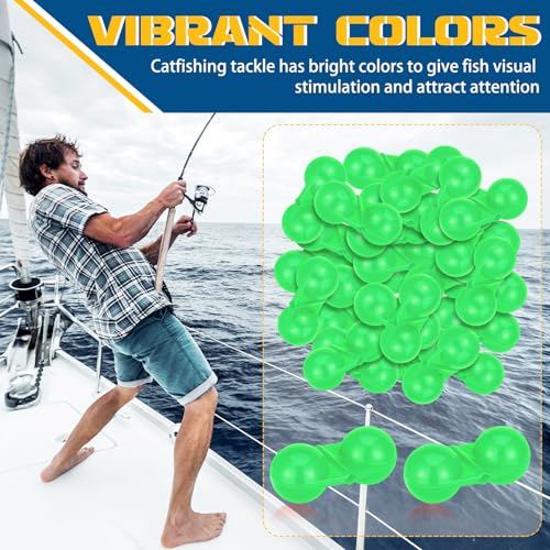 90 Pcs Catfish Rattle Beads with Double Bell Attractors for Fishing