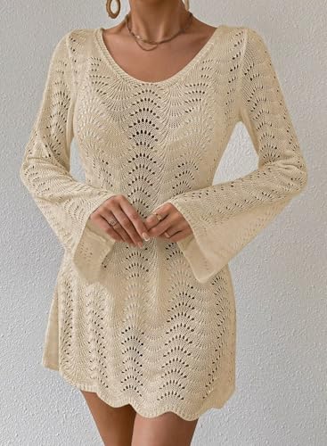 Falechay Swimsuit Coverup for Women XS Apricot Open Back Summer Beach Wear