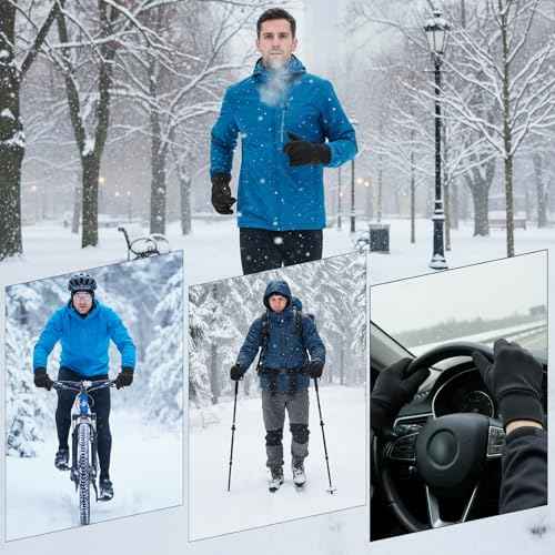 Outrip Winter Waterproof Snow Gloves for Men Women,Cold Weather Warm Thermal Touchscreen Gloves for Running, Driving, Cycling