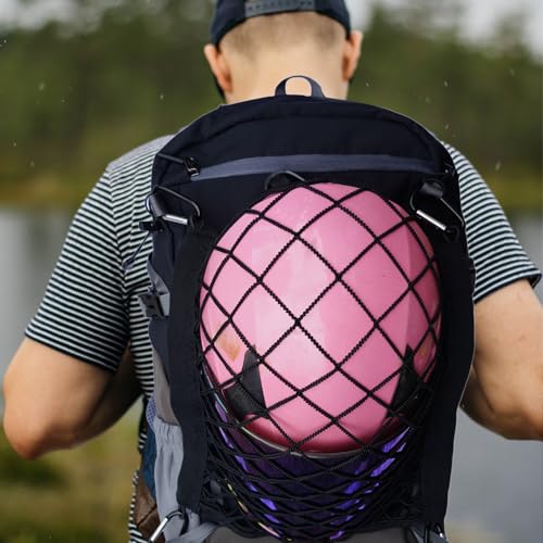 Helmet Holder for Sport Backpack, Mesh Storage Net with 4 Carabiners - Variation 1