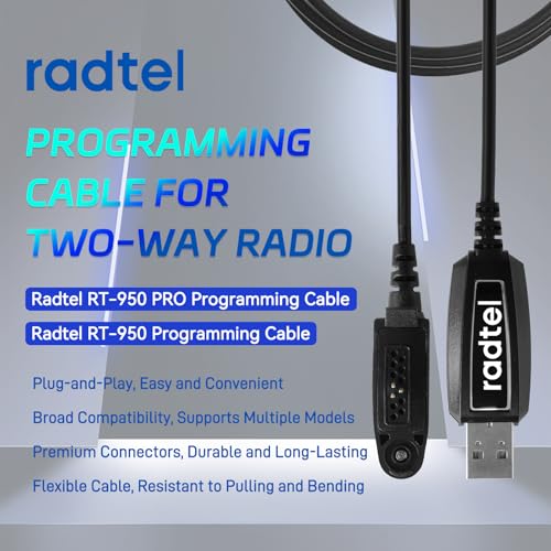 USB Programming Cable for Handheld Radio Transceivers RT-950 RT-950 Pro