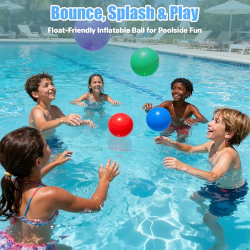 12Pcs 8.5Inch Inflatable Bouncy Balls with Hand Pump - Kids Outdoor & Indoor Play - 6 Colors
