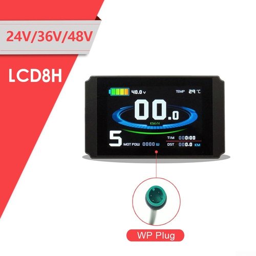 KT-LCD8H Electric Bicycle LCD Display Meter Waterproof 24V 36V 48V Compatible with Pedelec and E-Bikes New User Interface for KT Controller and Ebike Kit