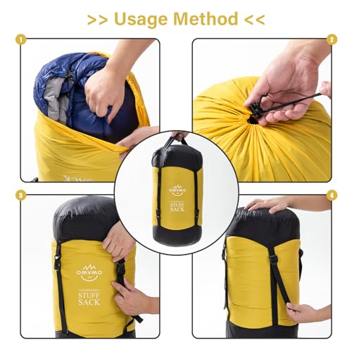 XXL Water-Resistant Compression Sack 53L Yellow Ultra Light Camping Gear