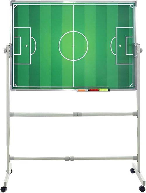 Wrobelax Professional Soccer Coaching Board with Magnets – Large Magnetic Football Tactics Board on Wheels, 39.37'' x 27.56'', Horizontal and Vertical Modes