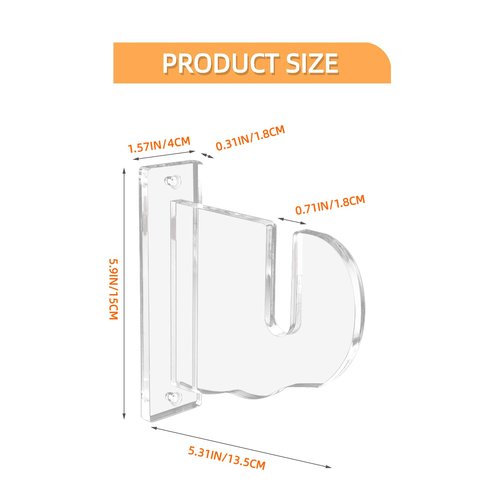 BiJun Skateboard Wall Mount, Snowboard Wall Mount Display, Acrylic Horizontal Skateboards Rack, Skateboard Storage Hanger (Transparent)