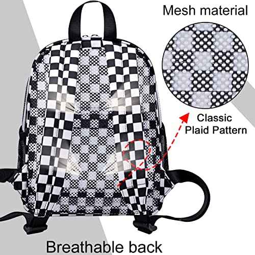 Clear Mini Backpack for Stadium Events 12x12x6 Small Transparent Backpacks Plastic See Through Clear Bag for Concerts Work Festival Security Travel