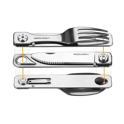 ROXON C1 3 IN 1 Camping Utensils Detachable Cutlery Knife Spoon Fork for Outdoor Camping Hiking