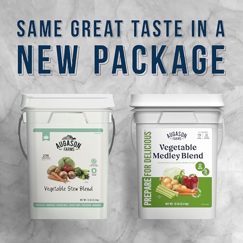 Augason Farms Vegetable Medley Blend 4-Gallon Pail, Certified Gluten Free, Emergency Food Supply, Everday Meals, 778 Servings