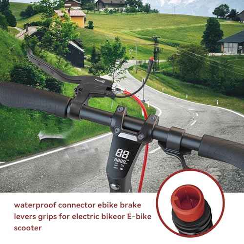 Waterproof 2 Wires Left & Right E-Bike Brake Lever, Electronic Brake Lever Handle Bar Grips E-Bike Replacement Parts for Electric Bicycle E-Bike Scooter