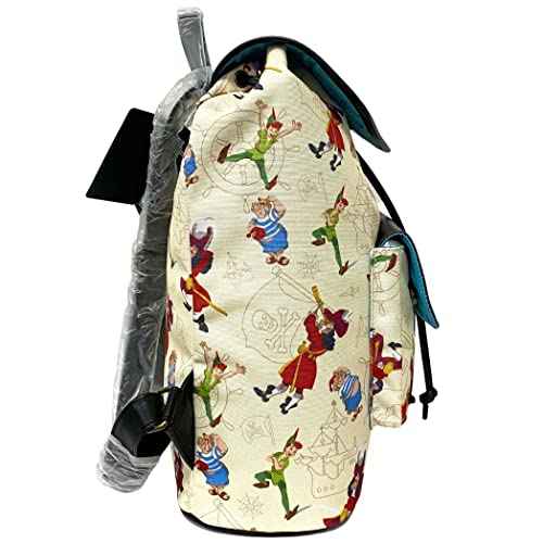 Loungefly Captain Hook Skull Peter Pan Pirate AOP Rucksack Bag