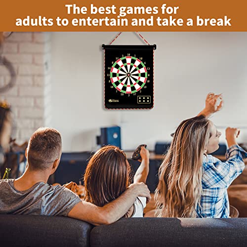 Magnetic Dart Board Indoor Outdoor Kids Game with 12 Safety Darts - Gift for Boys 8-16