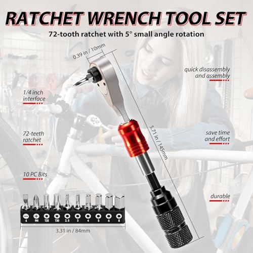 Bike Repair Tool Kit with Mini Pump - Portable Multi-Tool Set TOOL2