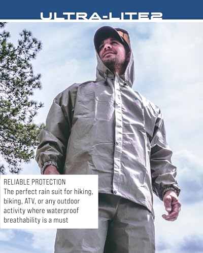 Men's Ultra-Lite2 Waterproof Breathable Rain Jacket - Khaki, Large