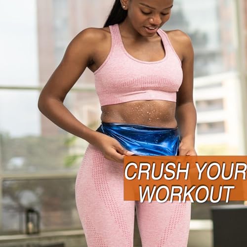 Blue Small-Medium Waist Trainer Trimmer Sweat Belt for Women Lower Belly Fat Sauna Slimming Belt