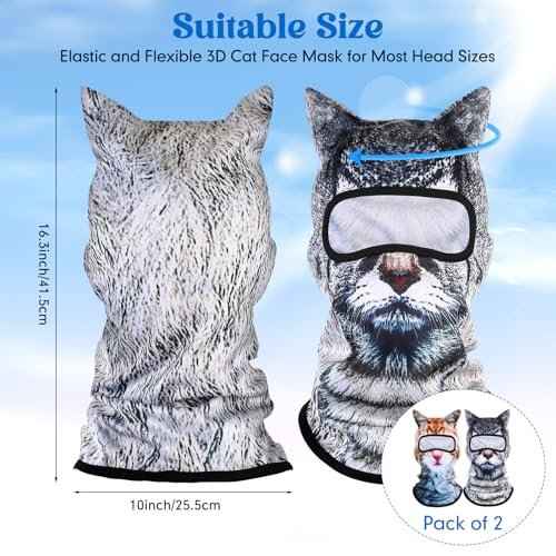3D Cat Ski Mask Dog Balaclava Sheisty Breathable Ice Silk Cycling Face Cover for Sunscreen Protection Outdoor