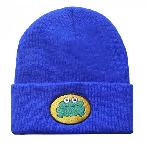 Cute Cartoon TV Parappa The Rapper Frog Beanie Hat Blue Unisex Knitted Cap