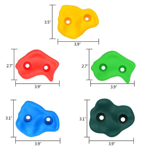 X XBEN 20 Rock Climbing Holds and 6 Ratchet Strap for Kids/Adult Climber, Build Rock Climbing Wall Grips, Ninja Tree Climbing Kit for Indoor and Outdoor Jungle Gym Playground
