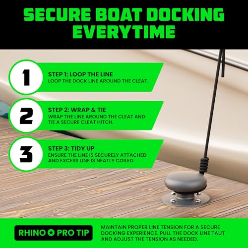 Black 5/8" x 16' Dock Lines - Durable Boat Docking Rope, Marine Rope