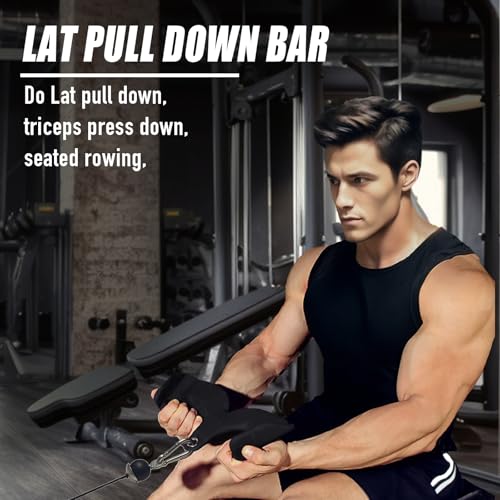 9-Inch Lat Pull Down Bar for Cable Machine - Bicep Tricep & Back Workout Handles